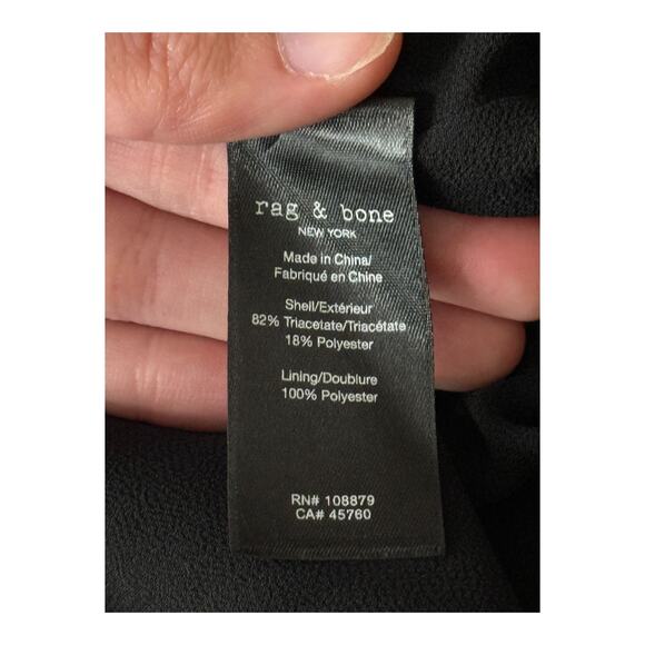 Rag & Bone Dress Neeva crepe one shoulder minidress black size 0 - Picture 6 of 7